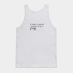 It takes a special woman to be a cat mum - Gray and white tabby cat oil painting word art Tank Top